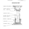A drawing of the parts of an oil pump.