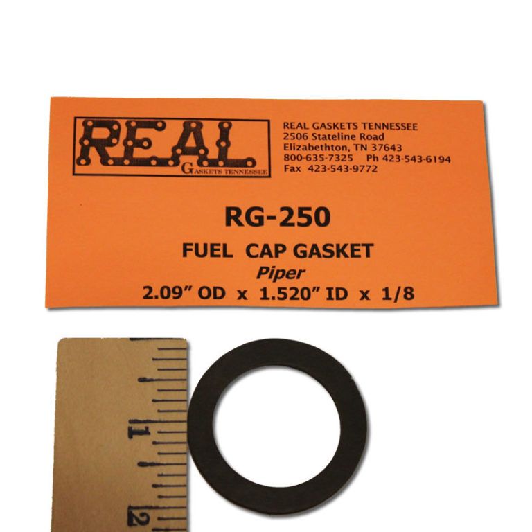Fuel Cap Gasket Piper 2 1/16" OD x 1 ½ " ID x 1/8" Thick Silicone