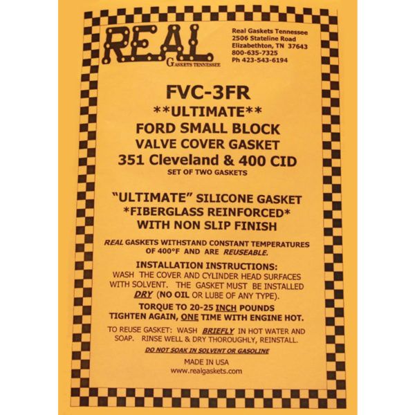 FVC-3FR instructions for silicone rubber valve cover gasket