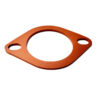A red gasket is sitting on top of the floor.