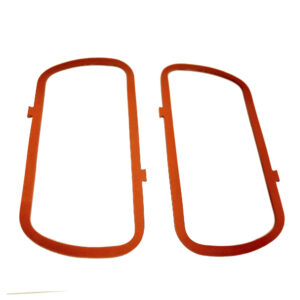 A pair of red gaskets for the side door window.