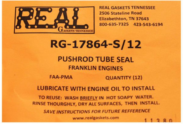 RG-17864-12 label for silicone rubber valve cover gaskets