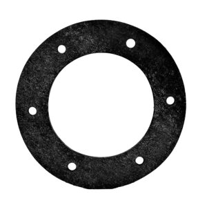 A black rubber gasket is shown on a white background.