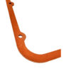 A close up of an orange gasket