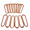 A set of 1 2 orange rubber bands.