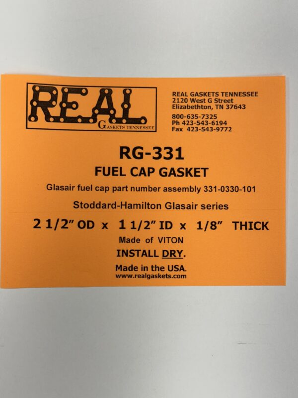 FUEL CAP GASKET-STODDARD-HAMILTON GLASAIR SERIES-2 1/2" x 1 1/2" x 1/8" THICK - Image 3