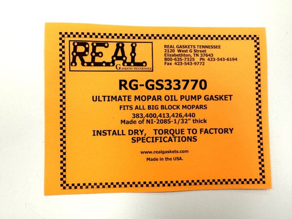 Ultimate Mopar Oil Pump Gasket - Image 3