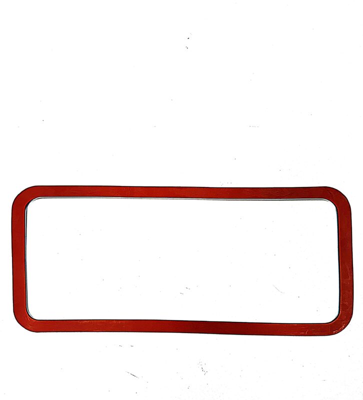 Red rectangular frame on white background.